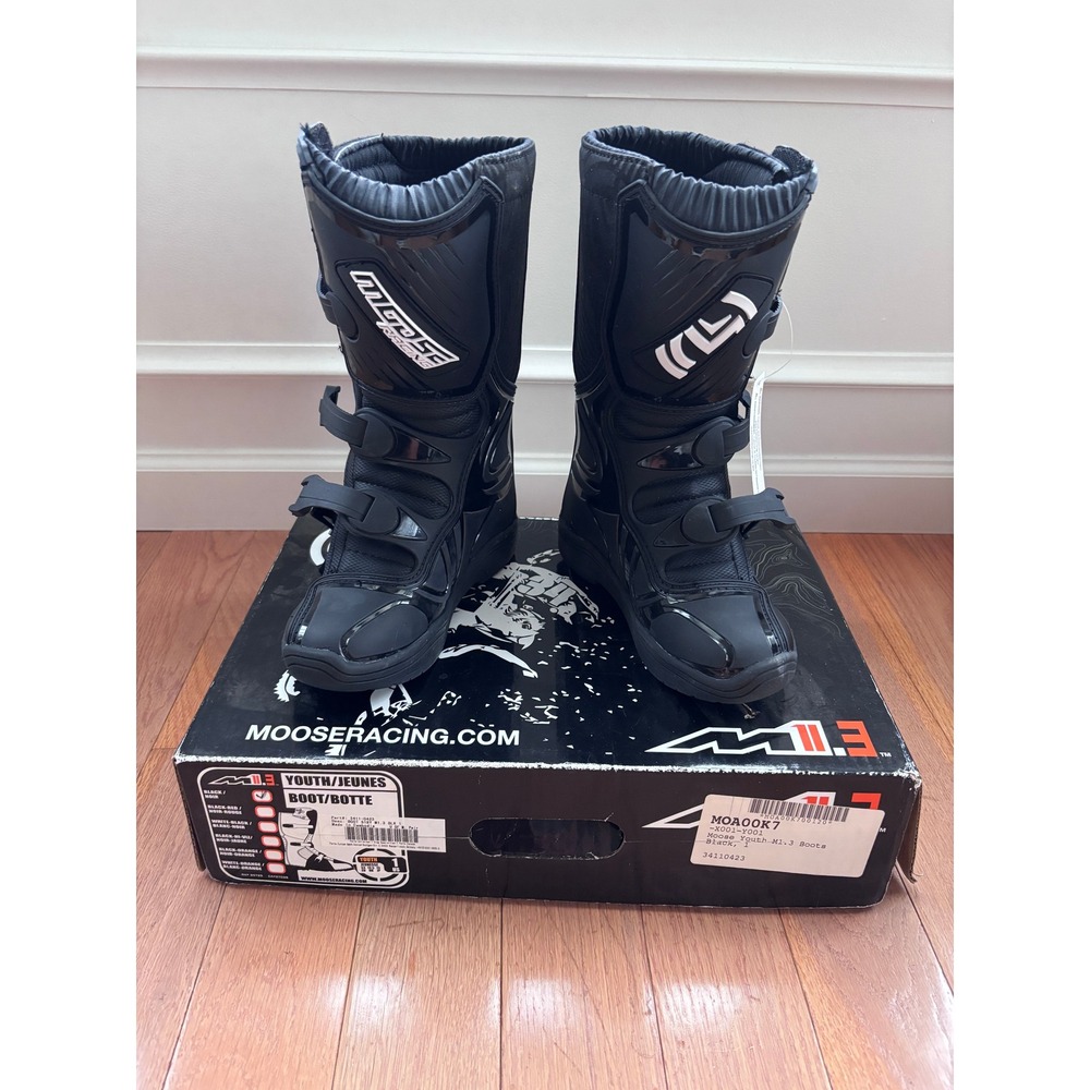 Moose Racing Youth M1.3 Motocross Boots Black Size 1 MOA00K7 Riding Gear